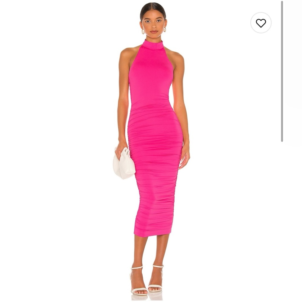 Revolve superdown Mallory High Neck Dress in Hot Pink